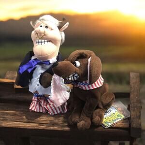 Meanie Beanie Babies Infamous Series BULL BILL CLINTON DOG Political‎ Parody